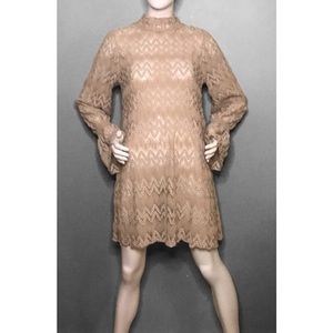 Free People Simone long sleeve lace dress (no slip) S